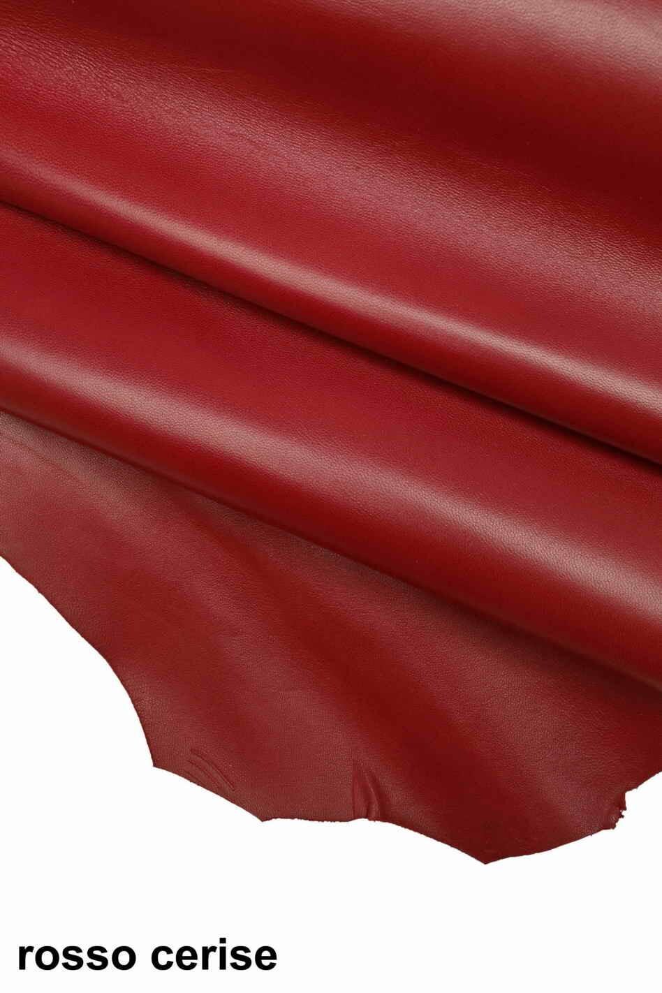 Italian Leather Red Hide Smooth Lamb Skin B17574-TU La Garzarara