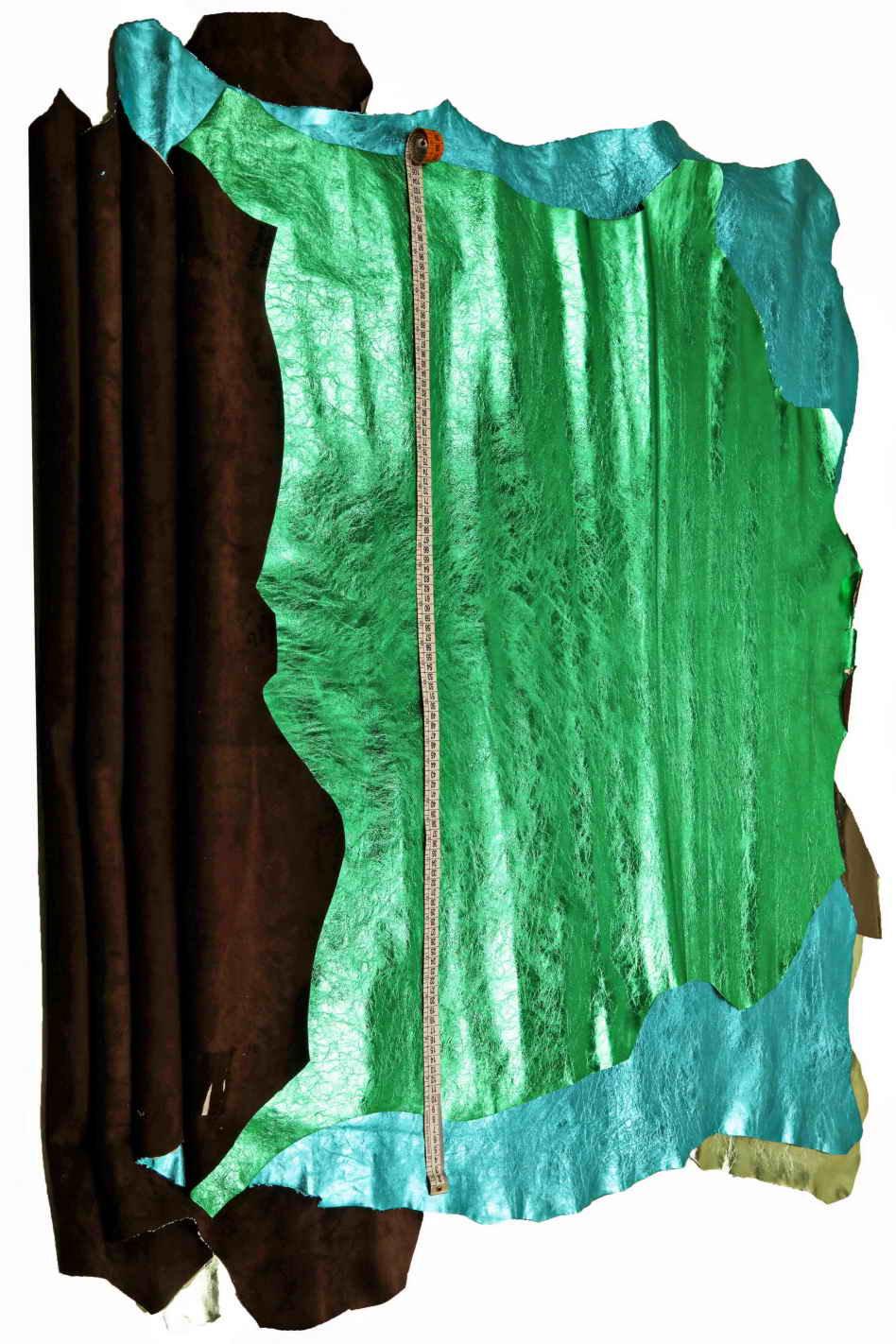 Lime Green Mirror Leather Hide, Vintage Metallic Leather, Soft Laminated Leather for Bags & Leathercraft B17576-MT La Garzarara