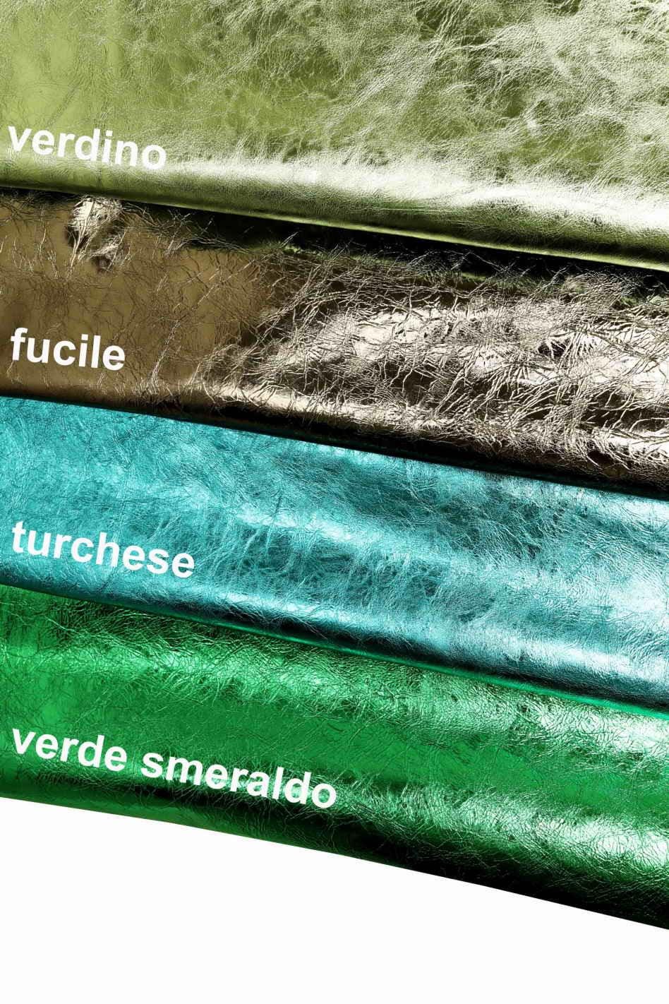 Lime Green Mirror Leather Hide, Vintage Metallic Leather, Soft Laminated Leather for Bags & Leathercraft B17576-MT La Garzarara