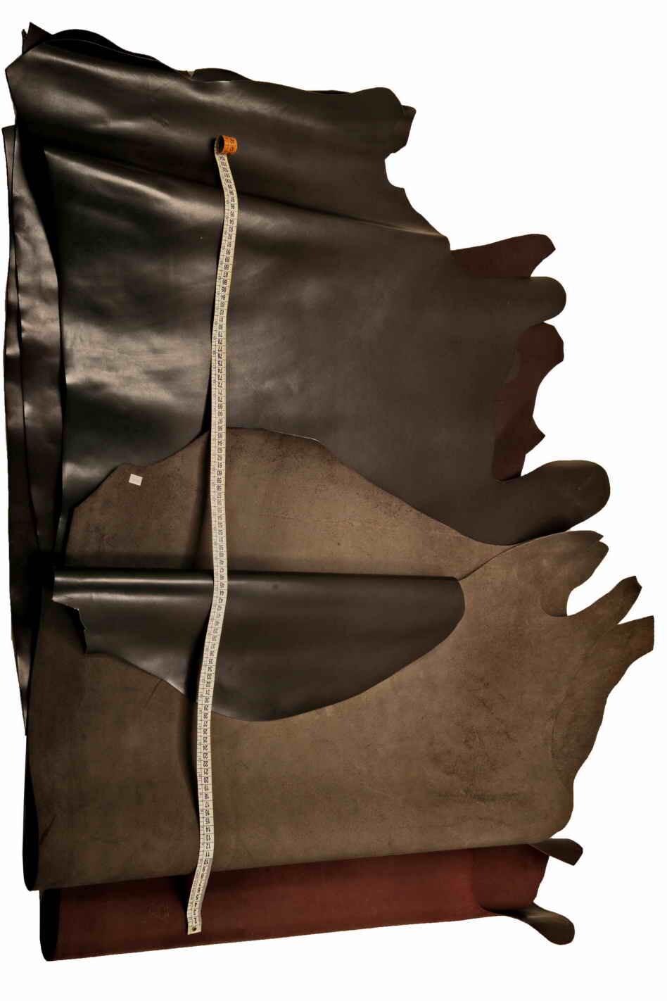 GENUINE smooth calf HIDE, brown burgundy quite shiny calfskin, medium softness, classic italian cow skins for crafting B17580-TU LaGarzarara