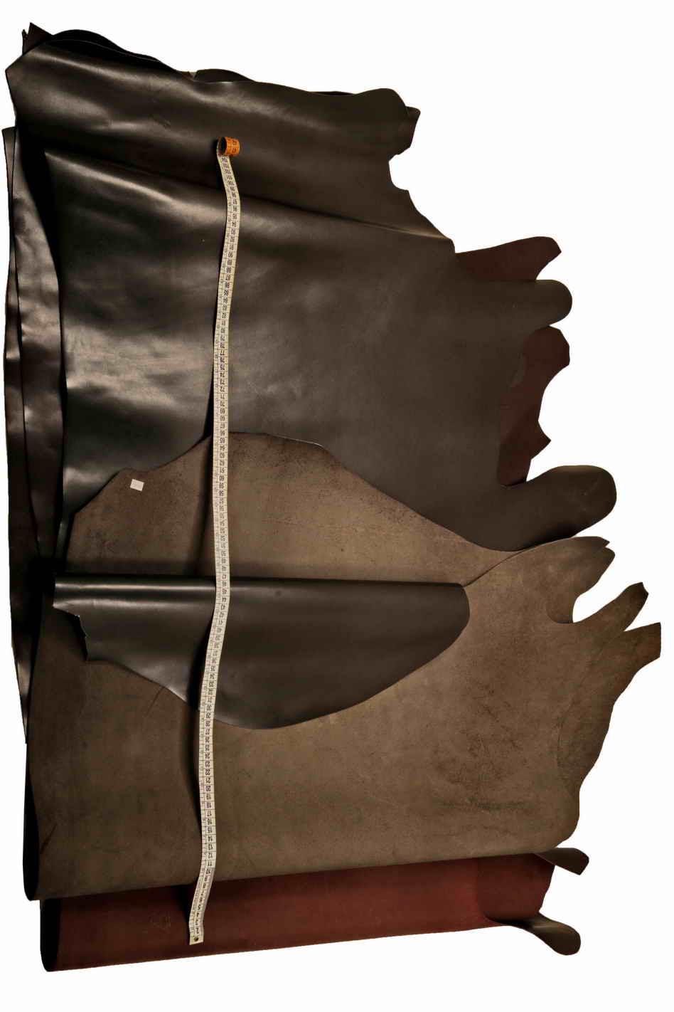 GENUINE smooth calf HIDE, brown burgundy quite shiny calfskin, medium softness, classic italian cow skins for crafting B17580-TU LaGarzarara