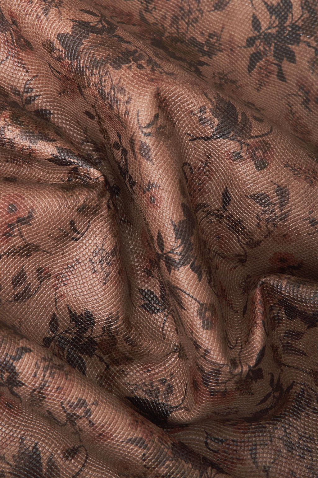Vintage floral printed leather hide, flower pattern micro grain green skin, retro style leather for bags craft B16550-ST