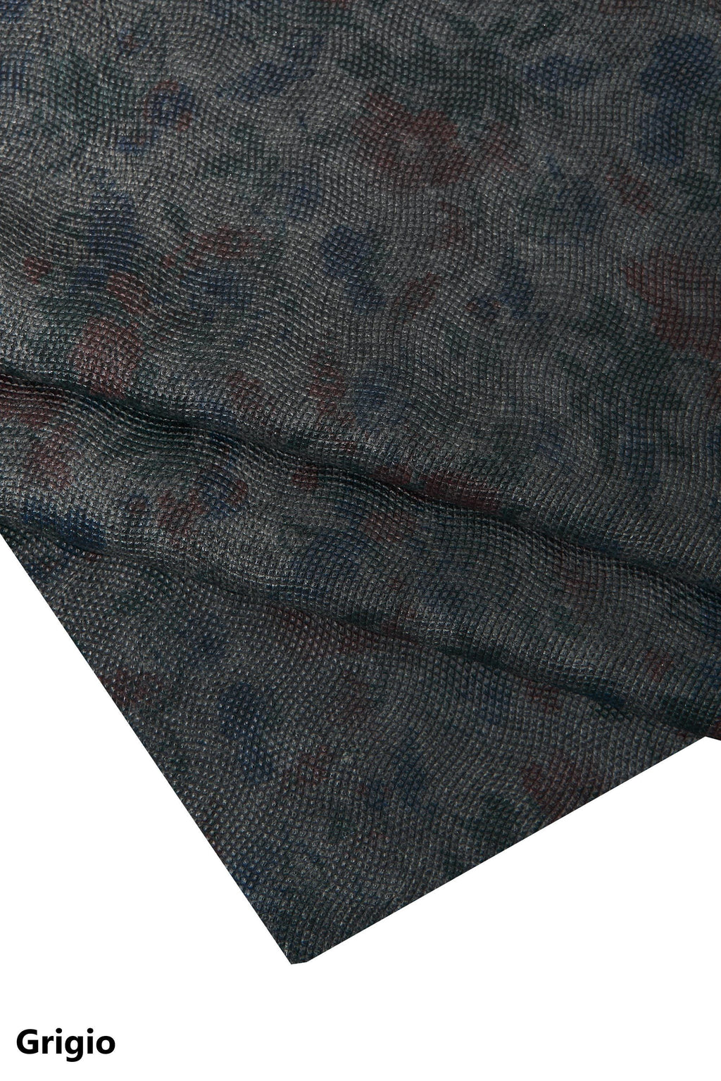 Vintage floral printed leather hide, flower pattern micro grain green skin, retro style leather for bags craft B16550-ST