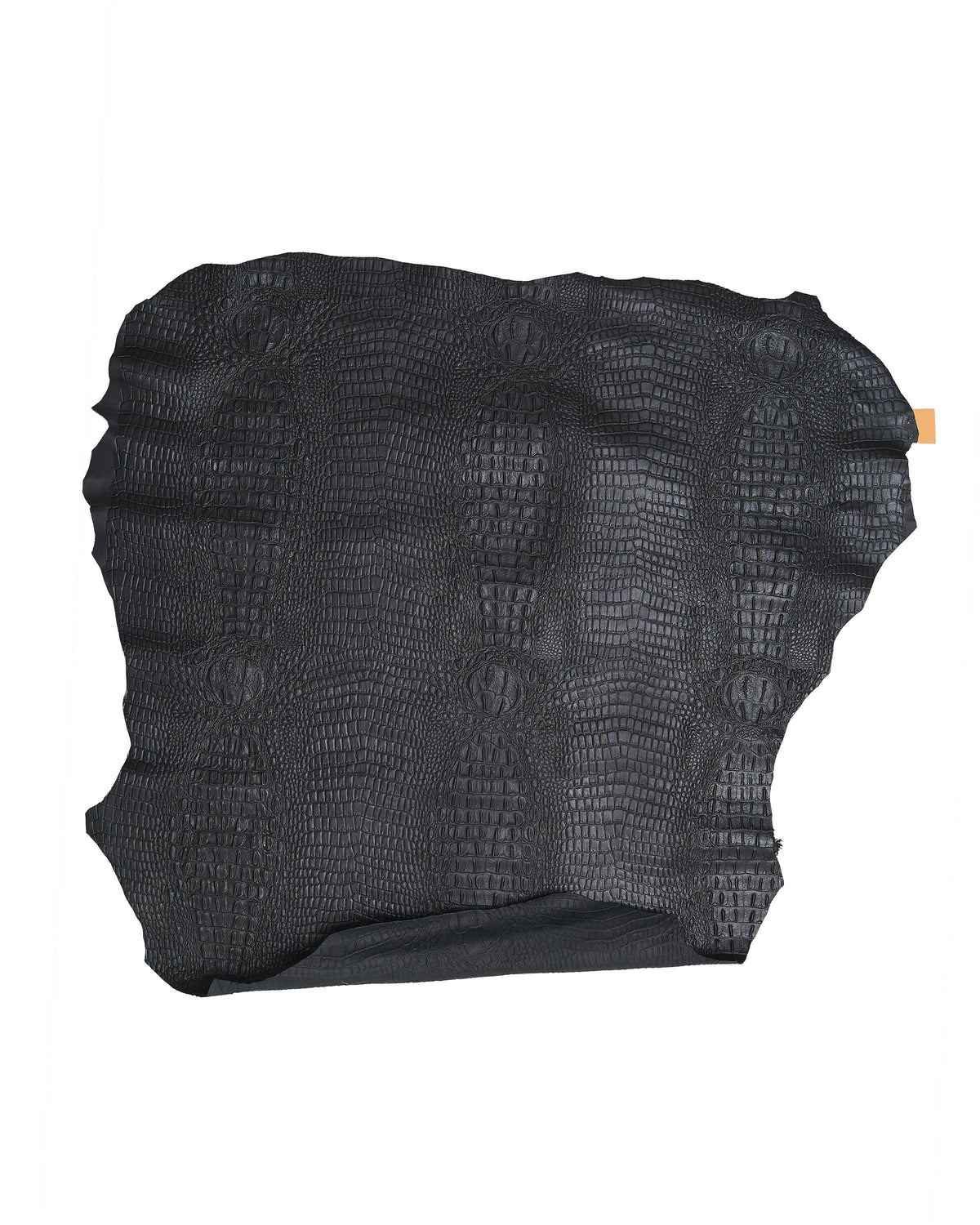 Black CROCODILE EMBOSSED leather hide, alligator printed goatskin, glossy soft hide for diy projects B19877-TB La Garzarara
