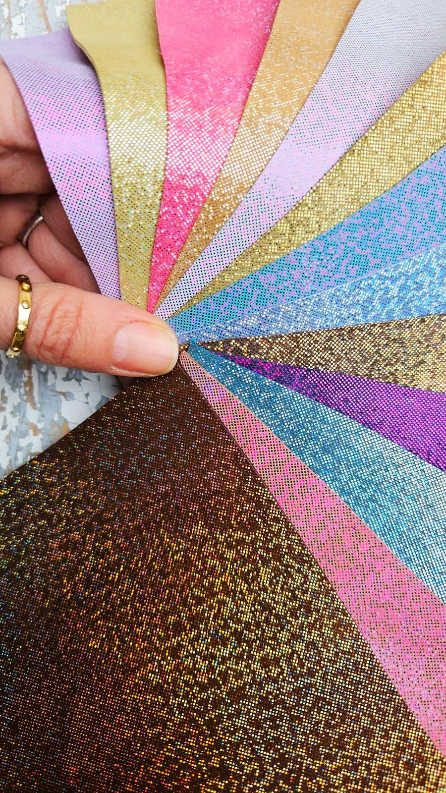 Color Palette Leather Scraps, Metallic Shimmer Remnants, Assorted Craft Pieces for Earrings and DIY6x5" / 15x12 cm RT262