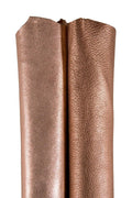 Copper metallic leather bundle, Rose gold pebbled hide and smooth bronze skin coordinated for luxury bags craftB16980-MT La Garzarara