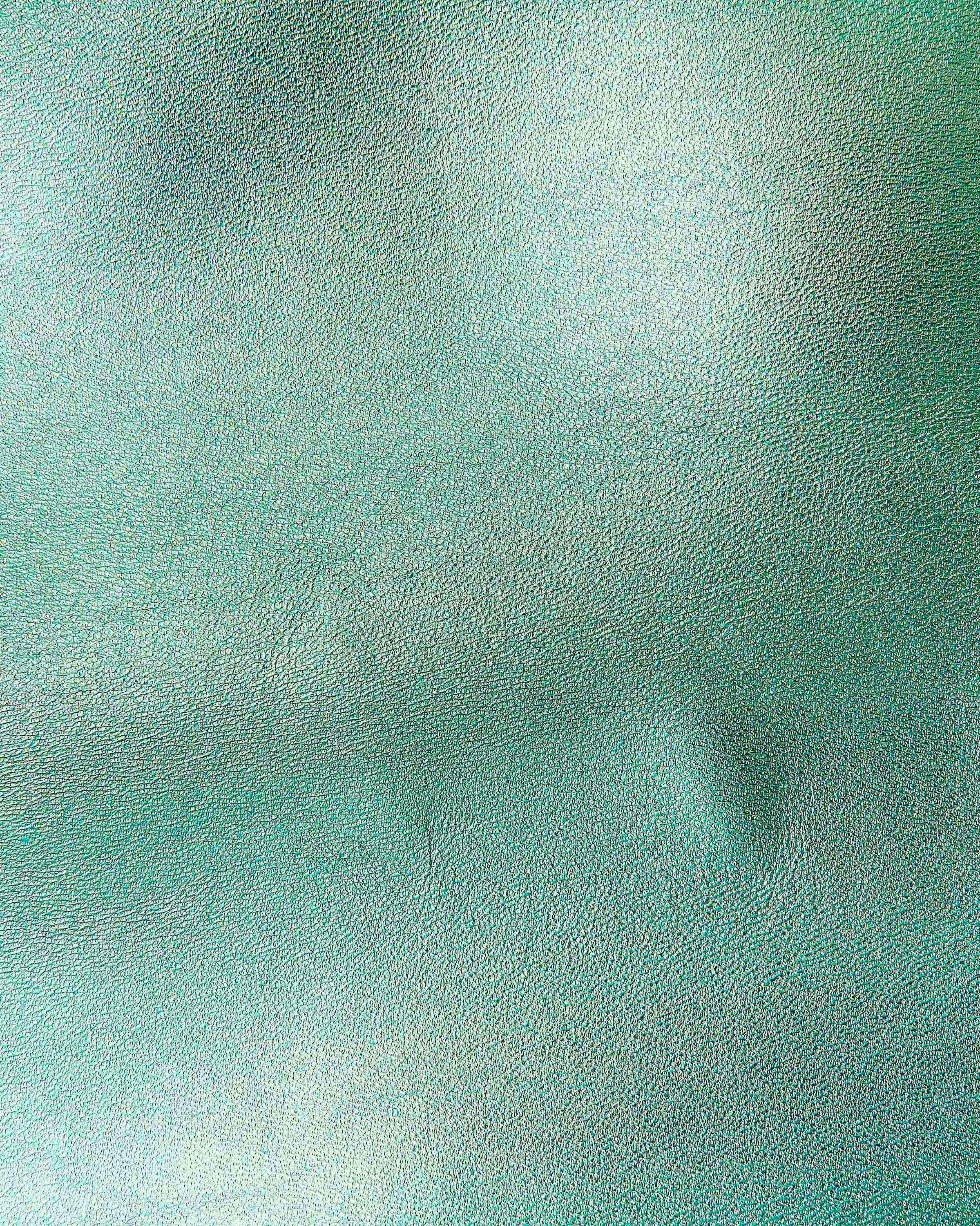 Light green METALLIC leather skin, smooth bright goatskin, glossy sparkle hide 0.9 - 1.1 mm for diy projects B17186-MT La Garzarara
