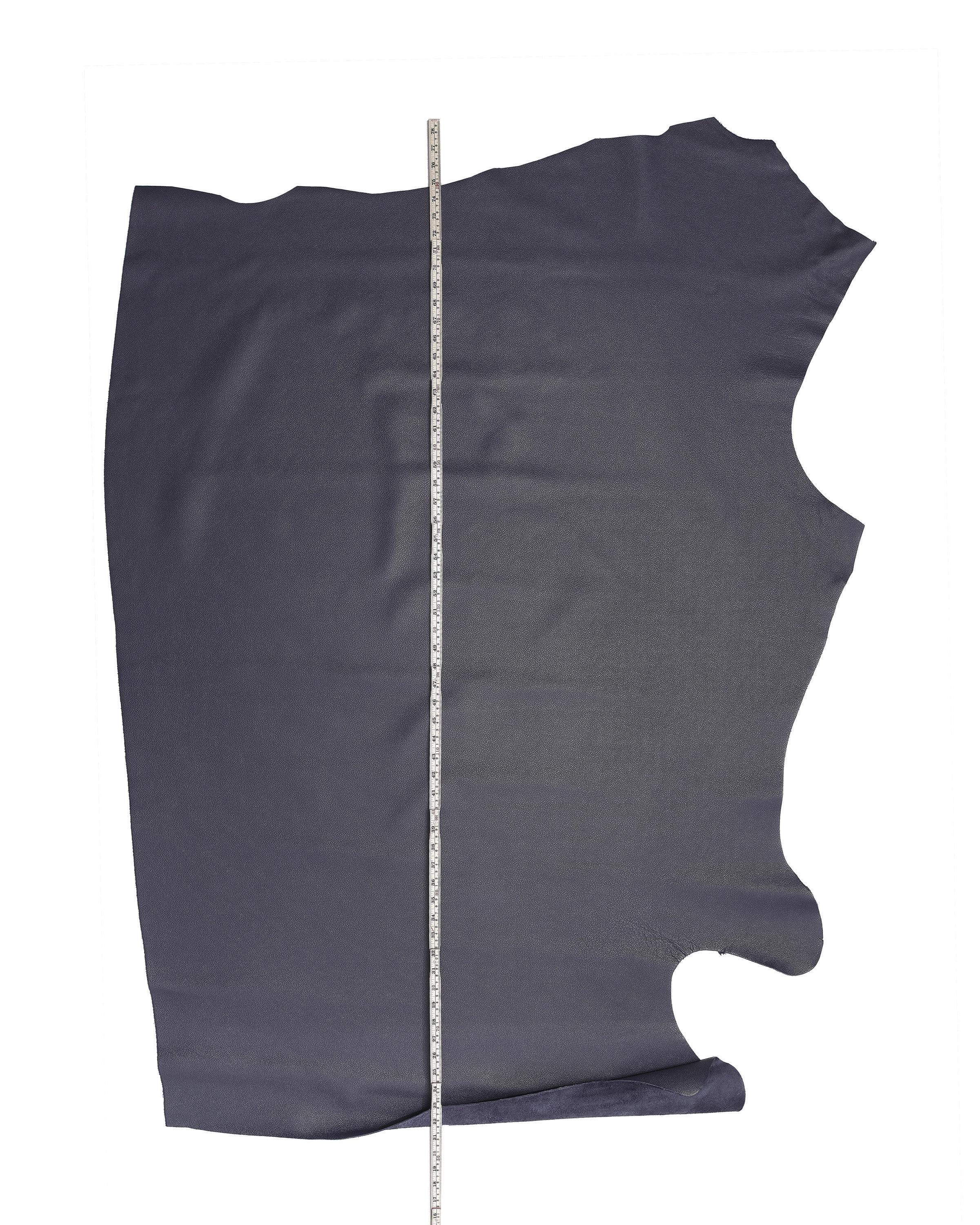 Blue GRAINY leather hide, tiny pebble grain printed cowhide, royal blue semi glossy soft calfskin, 1.4 - 1.6 mm B17240-TU La Garzarara