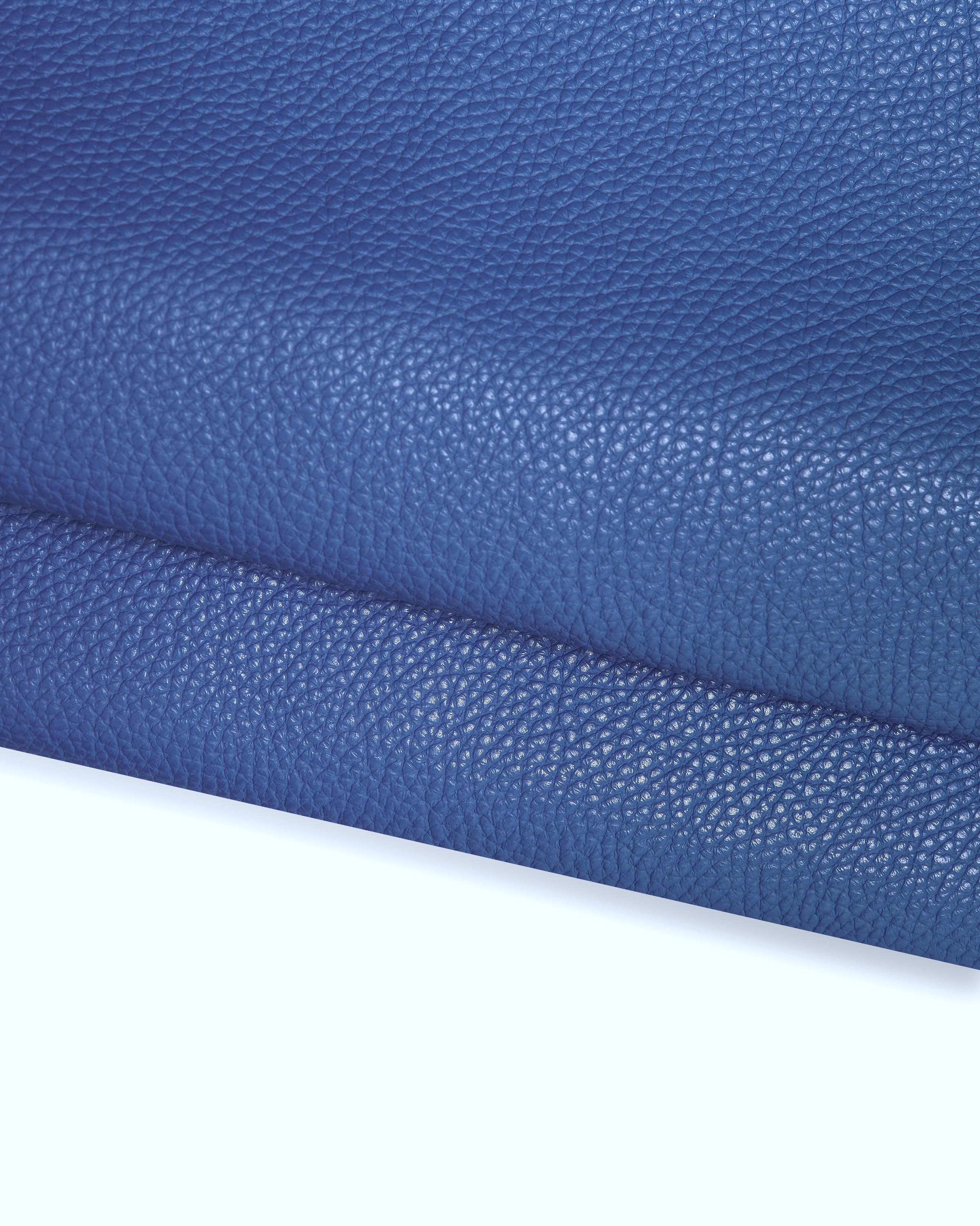 Royal blue PEBBLED cowhide, tumble grain leather hide, soft semi glossy embossed calfskin 1.6 - 1.8 mm for crafting B17206-TU La Garzarara