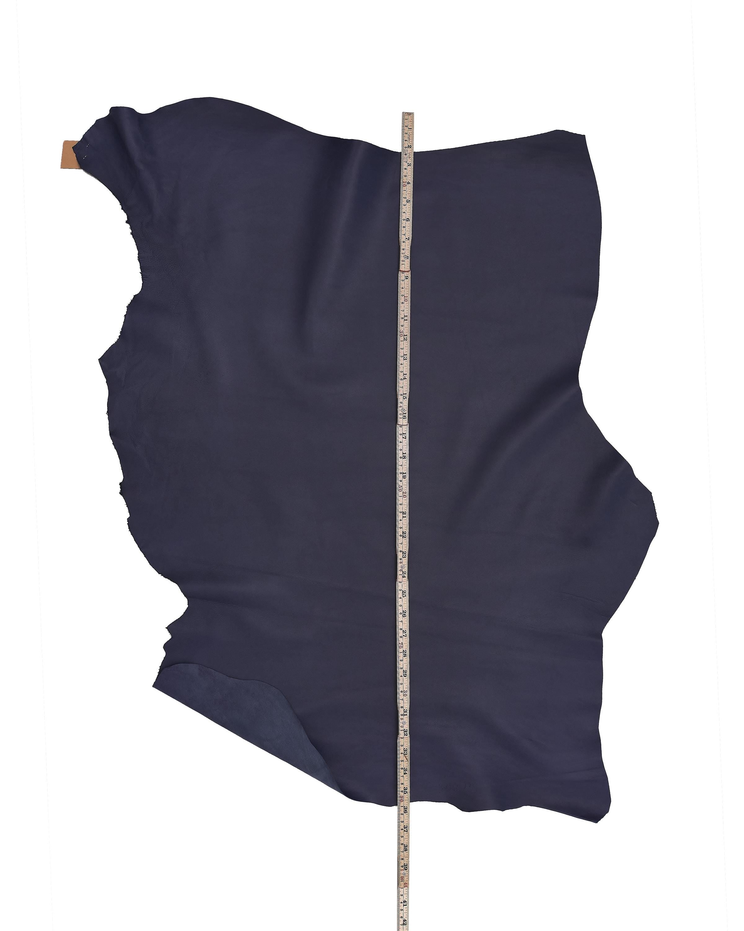 Blue Smooth Lambskin Leather, Suplle Garment Hide Blue INDIGO , premium NAPPA leather skin for clothing B17595-TU La Garzarara