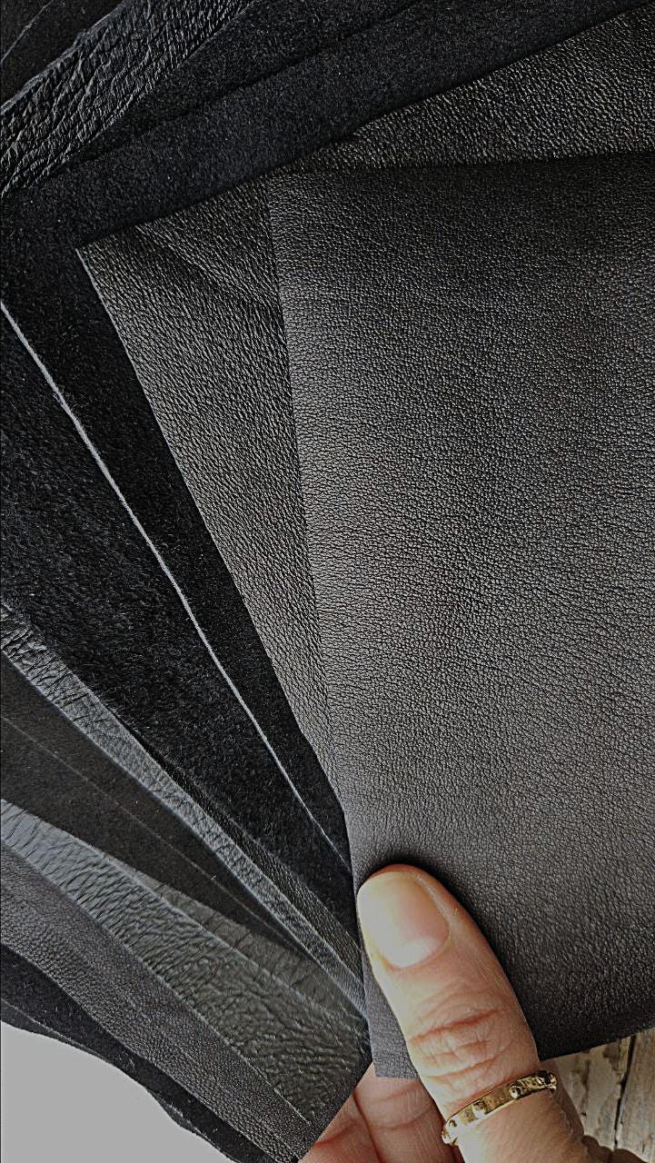 Stretch Suede and Nappa Scraps, Textile Backed Leather Pieces, Soft Elastic Offcuts for Garment and Costume Crafts 6x5" / 15x12 cm RT267