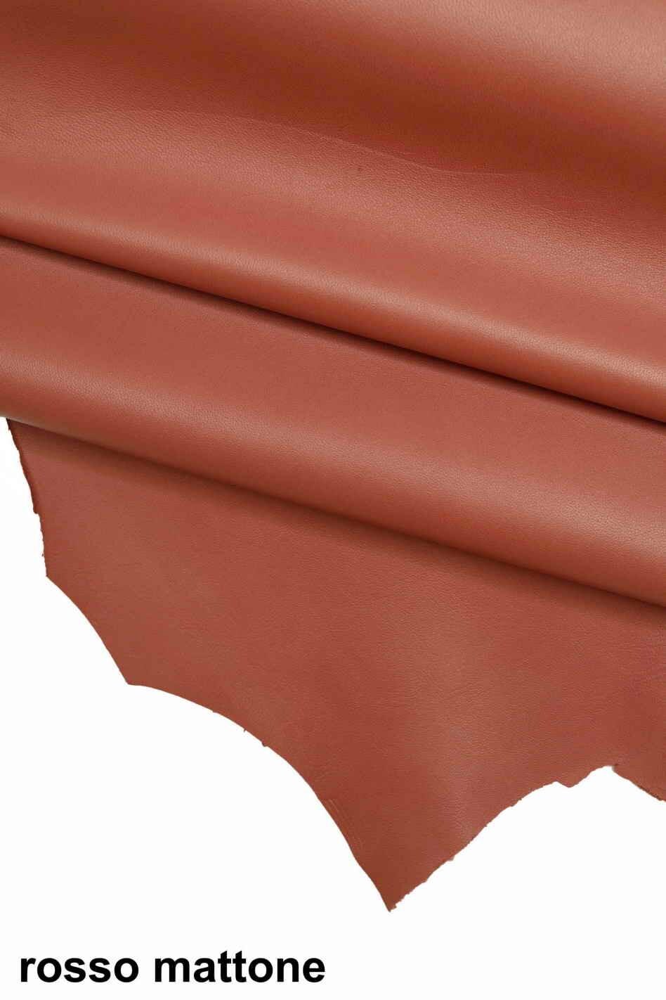 Italian Leather Red Hide Smooth Lamb Skin B17574-TU La Garzarara