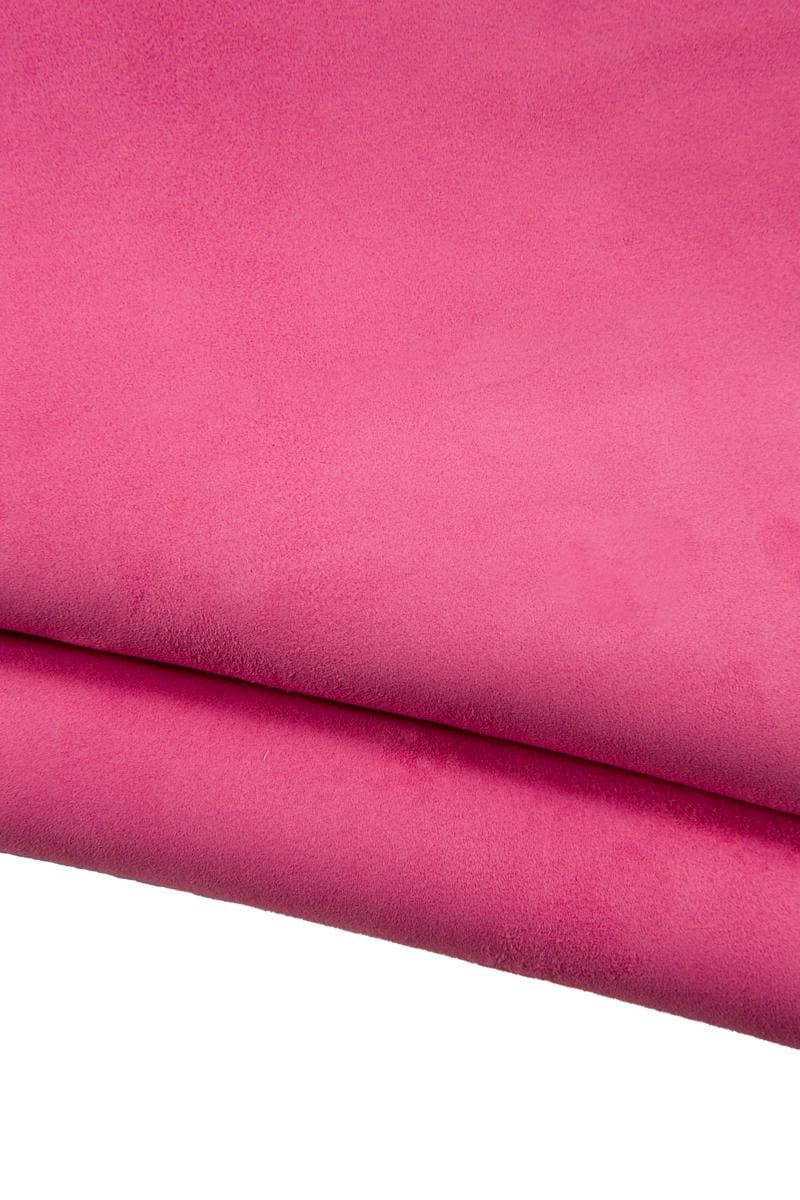 Suede Hot pink leather skin, soft Velvet Finish Premium Italian Goat Leather for Leathercraft B17071-TU La Garzarara