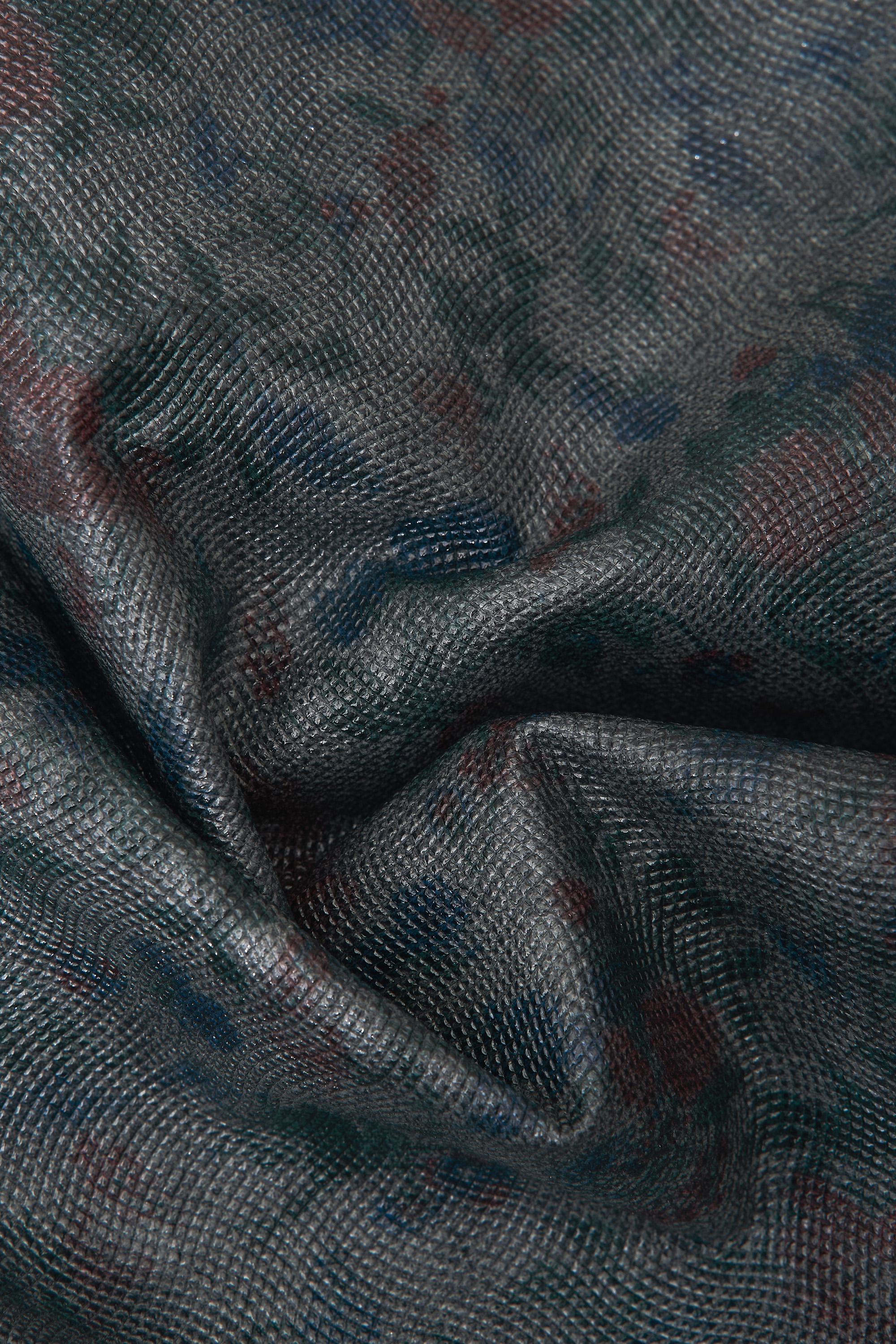 Vintage floral printed leather hide, flower pattern micro grain green skin, retro style leather for bags craft B16550-ST