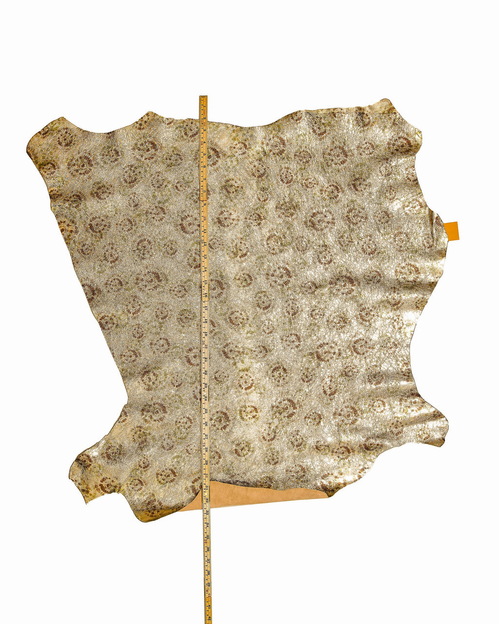Light GOLD leather skin, metallic textured goatskin, platinum wrinkled dappled hide for hobbyists B17246-MT(ST) La Garzarara