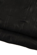 Black WRINKLED leather skin, semi glossy sporty soft goatskin, cortex like print on hide B17366-TB La Garzarara
