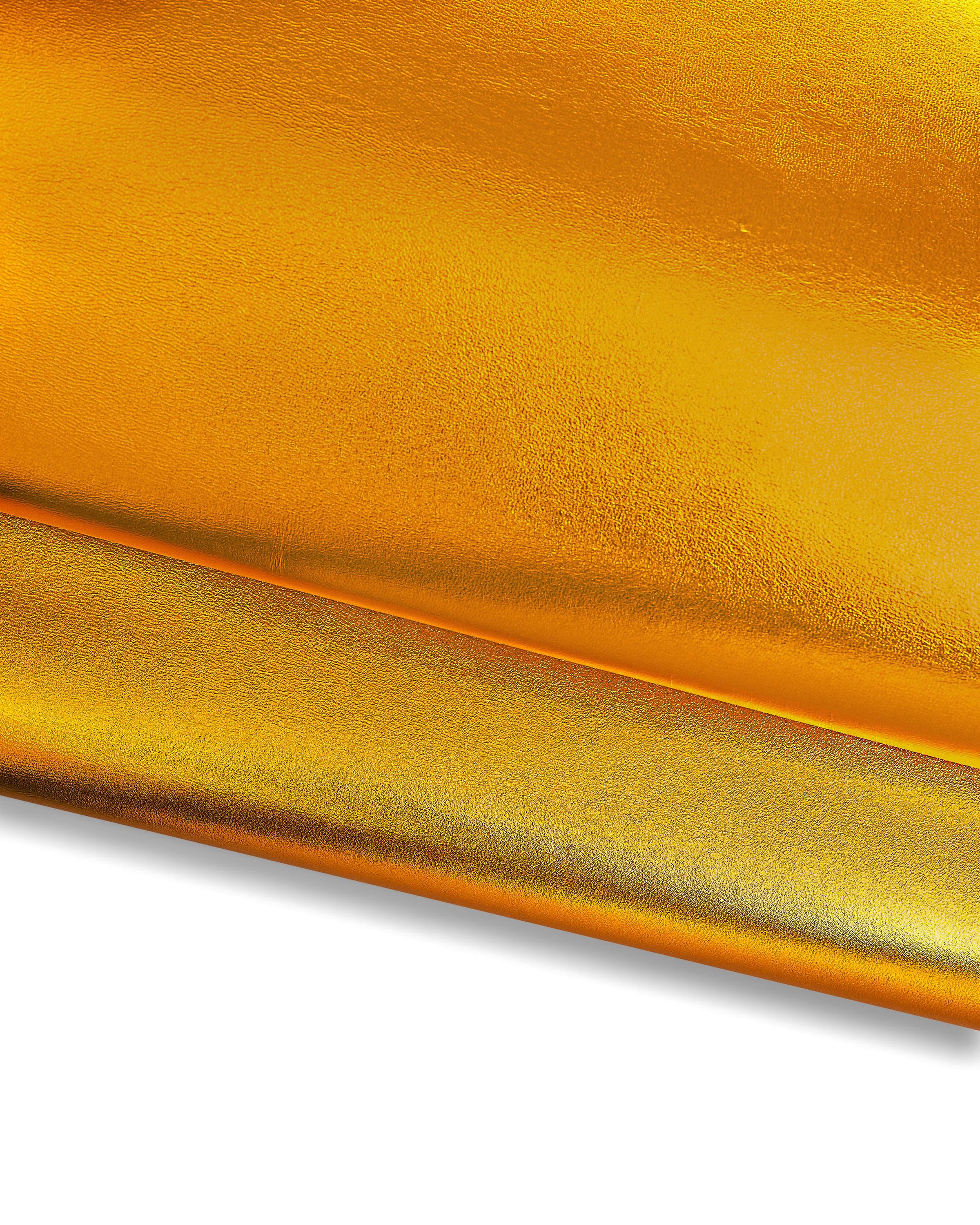 ORANGE METALLIC leather skin, bright smooth goatskin, sparkle soft hide for diy projects B18387-MT La Garzarara