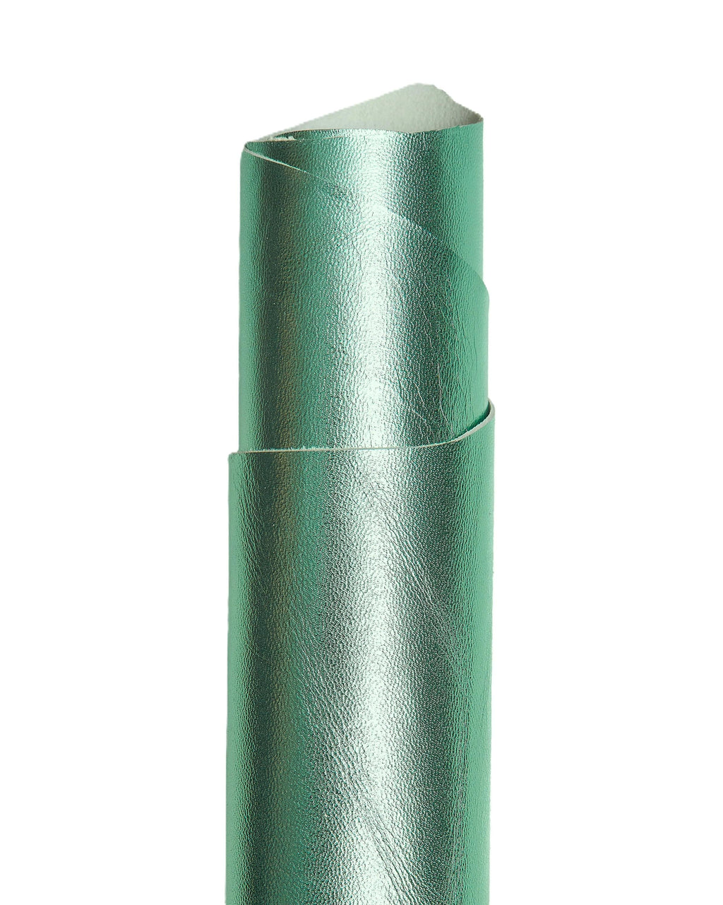 Light green METALLIC leather skin, smooth bright goatskin, glossy sparkle hide 0.9 - 1.1 mm for diy projects B17186-MT La Garzarara