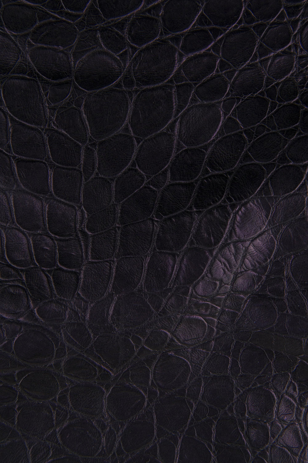 Dark Purple CROCODILE leather hide, metallic embossed cowhide, alligator printed soft calfskin for crafters B17339-MT(ST) La Garzarara