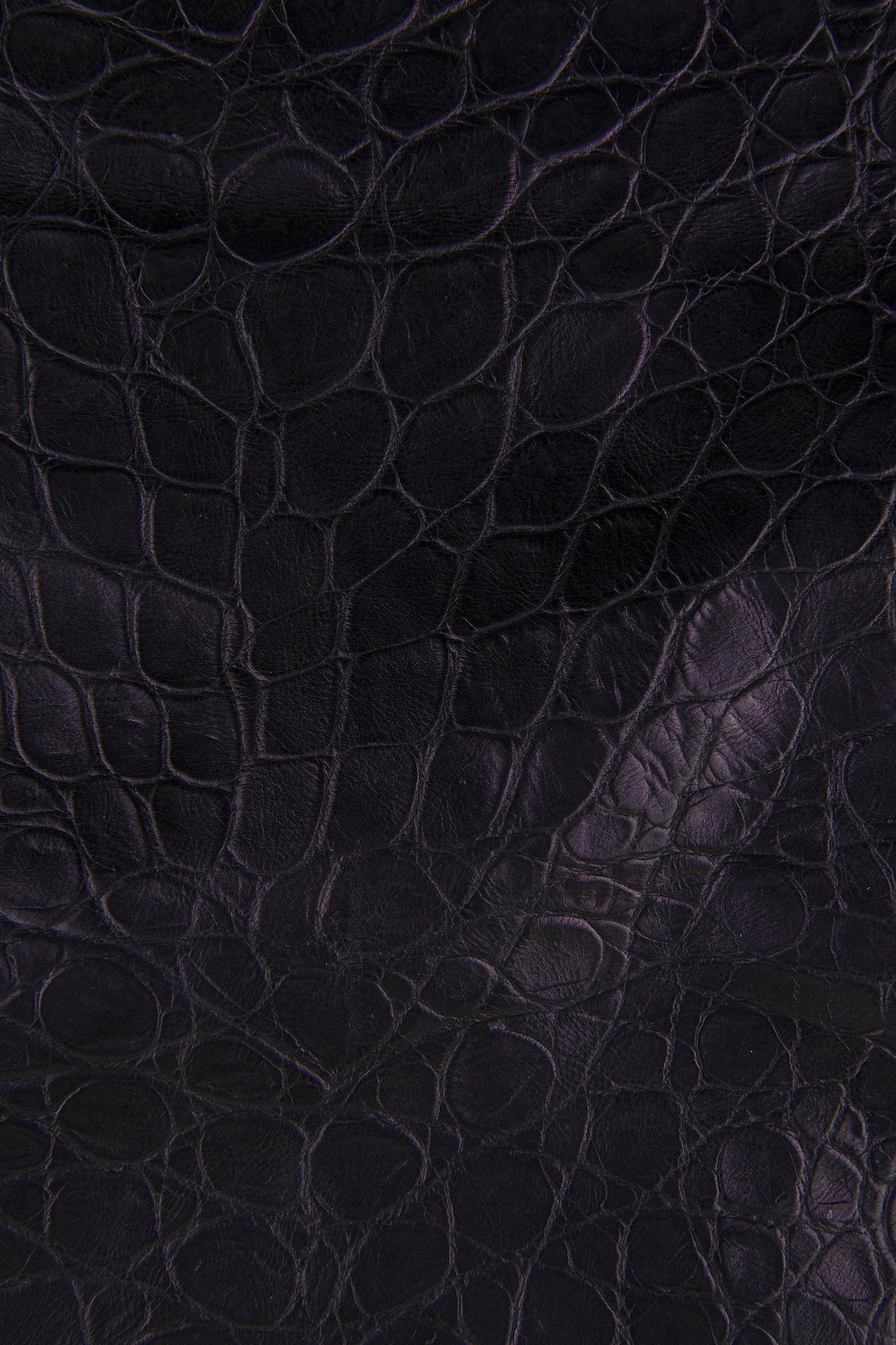 Dark Purple CROCODILE leather hide, metallic embossed cowhide, alligator printed soft calfskin for crafters B17339-MT(ST) La Garzarara
