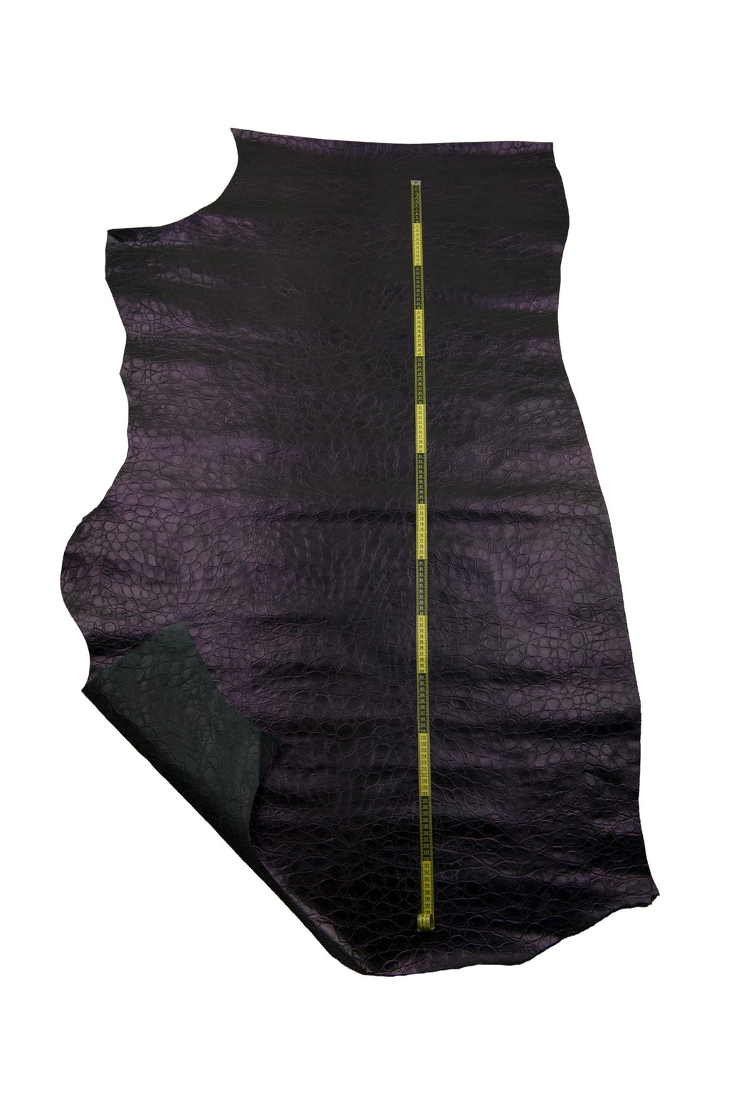 Dark Purple CROCODILE leather hide, metallic embossed cowhide, alligator printed soft calfskin for crafters B17339-MT(ST) La Garzarara