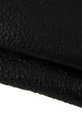 Black BUBBLE Print effect sheepskin, glossy sporty leather hide, grain lambskin for crafting B17451-TB La Garzarara