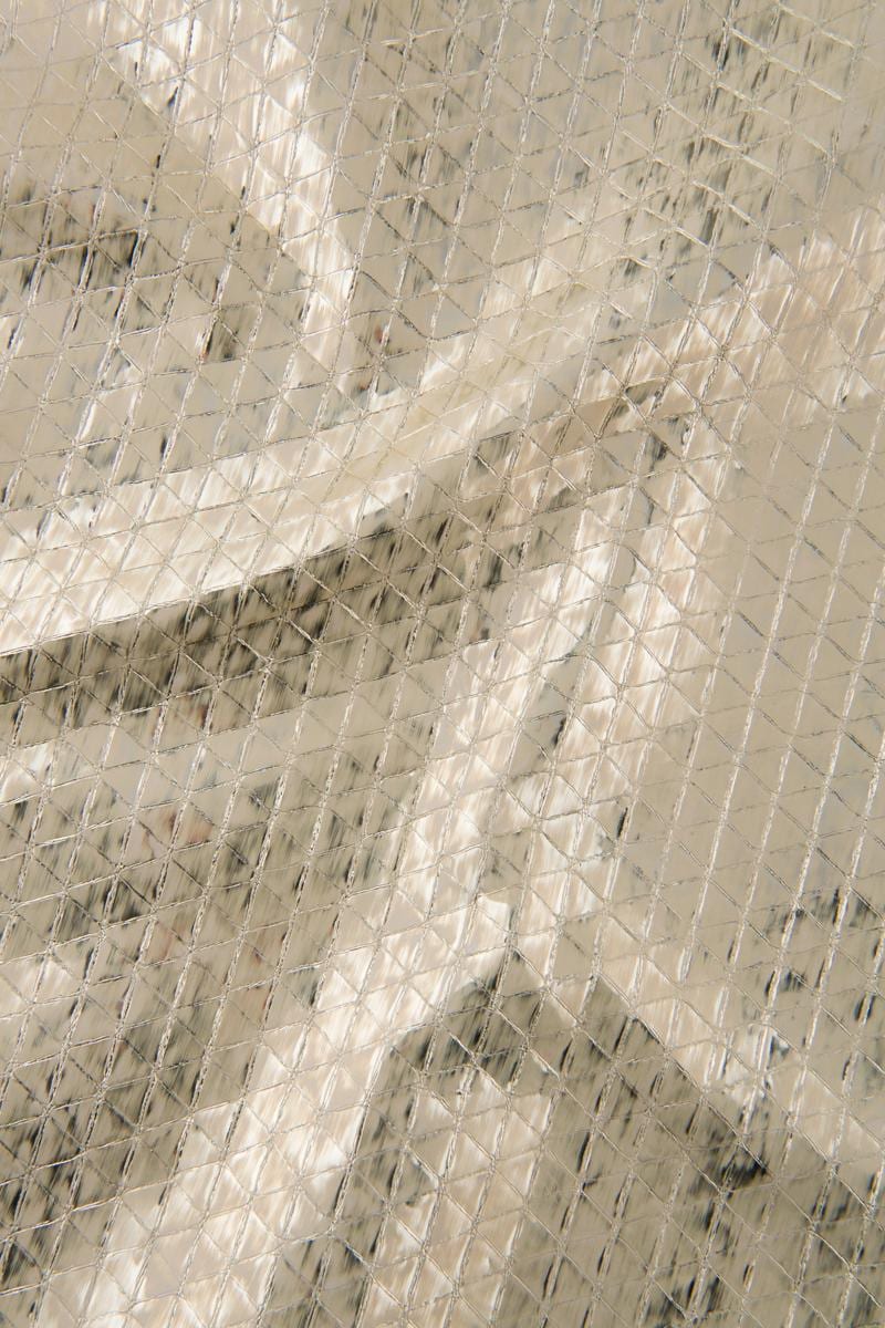 Light gold metallic leather hide, GEOMETRICAL printed goatskin, soft bleached skin B17359-MT(ST) La Garzarara