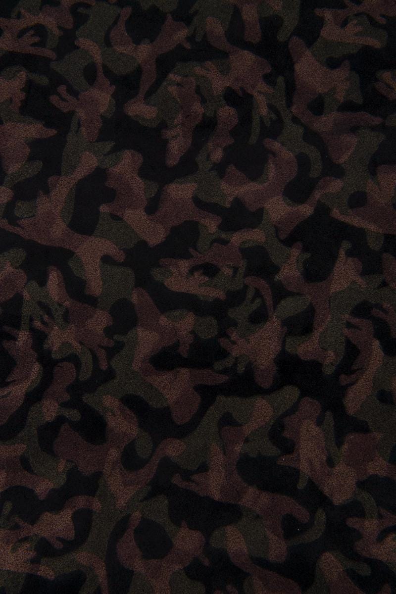 CAMOUFLAGE textured leather hide, bronze brown military print on suede calfskin B17318-MT(ST) La Garzarara