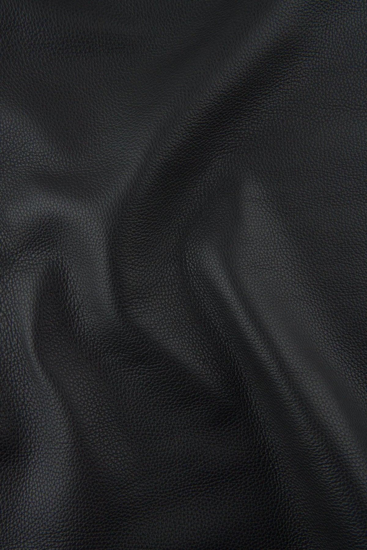 Soft dark grey pebbled cowhide leather SKIN hide, semi glossy embossed calf leather 1.5–1.6 mm for bags, B17252-TU La Garzarara