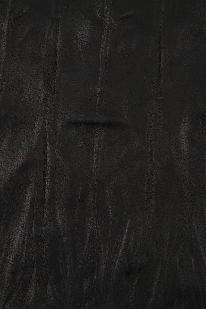 Black WRINKLED leather skin, semi glossy sporty soft goatskin, cortex like print on hide B17366-TB La Garzarara