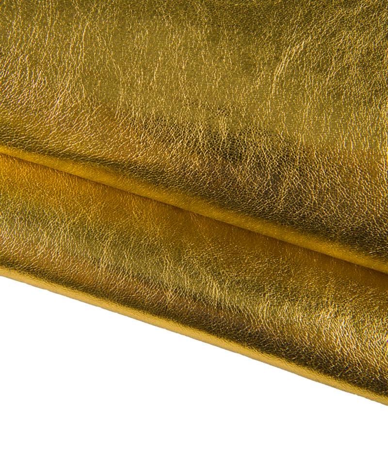 DOUBLE FACE leather skin, gold metallic military green suede goatskin soft italian leather hide, ideal for crafting and diy B16967-MT