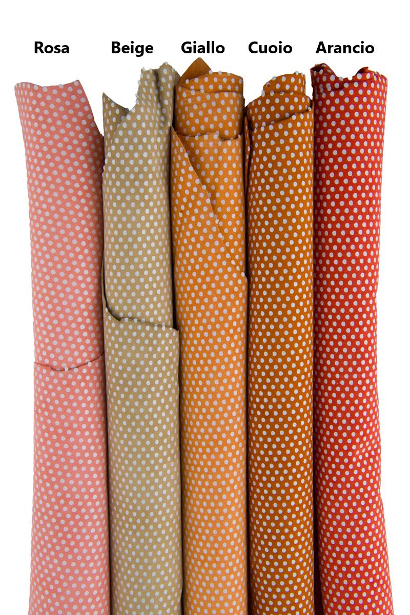 POLKA DOT printed suede leather skin, beige, pink, yellow, tan, orange textured soft goatskin B17346-ST La Garzarara