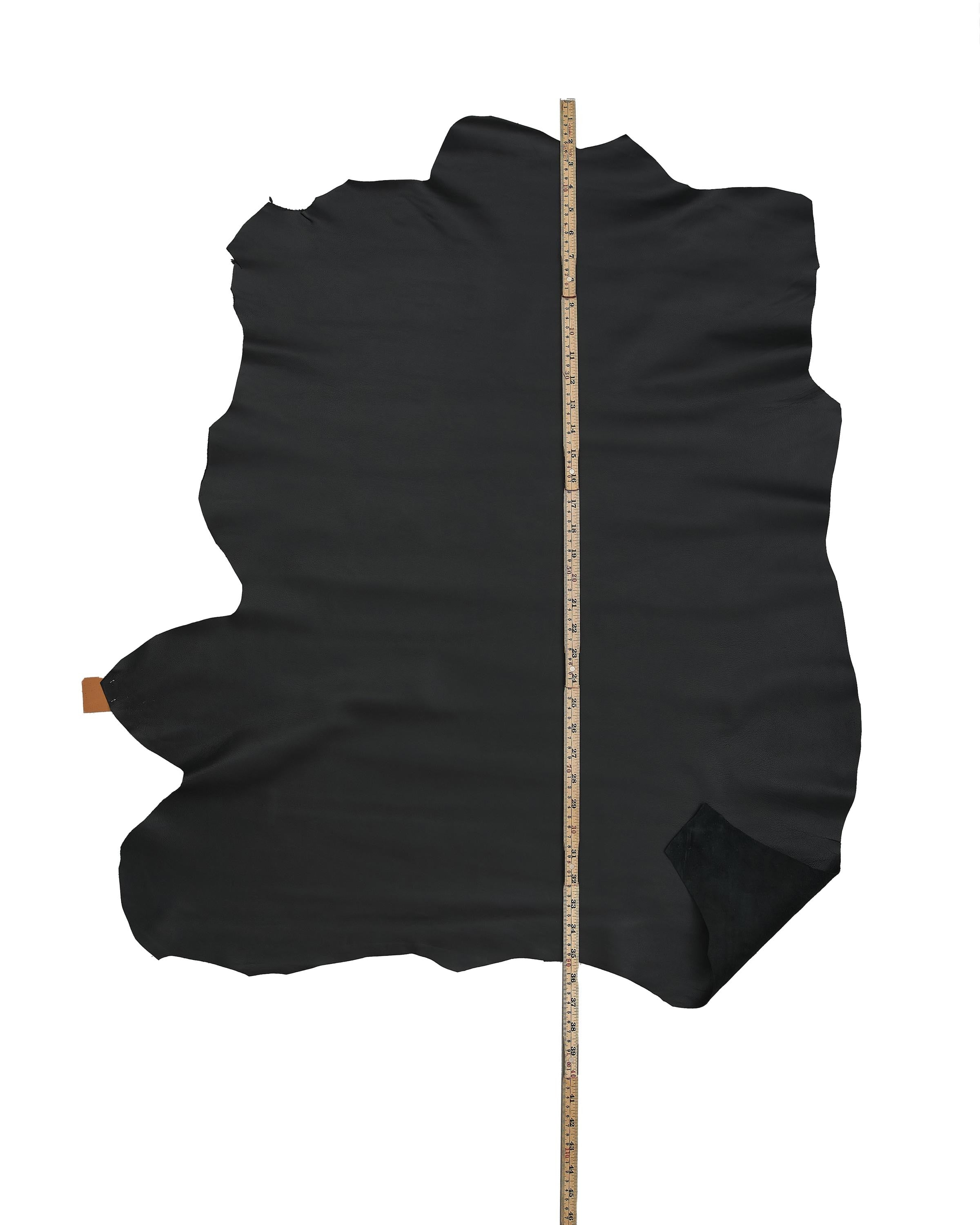 Premium black nappa lamb leather, black NAPPA sheepskin, smooth soft lambskin hide for CLOTHING 0.4 - 0.6 mm B19083-TB La Garzarara