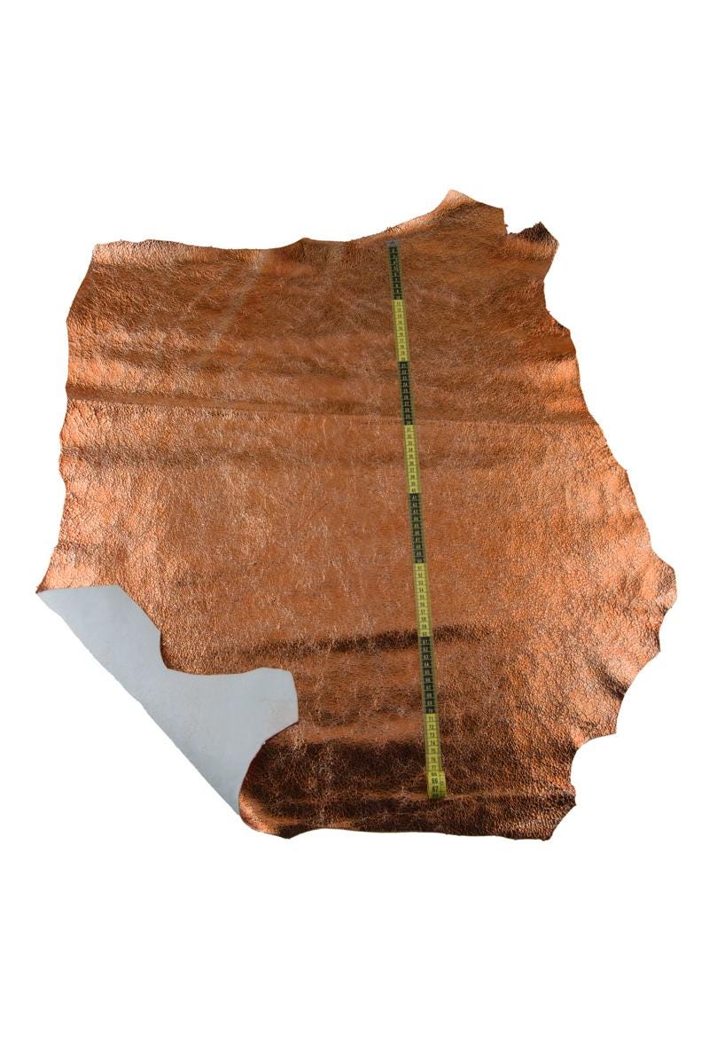 Vintage Crackle bronze vintage Leather Hide, Distressed Metallic Leather, Antique Laminated Leather for Bags, B17374-MT La Garzarara