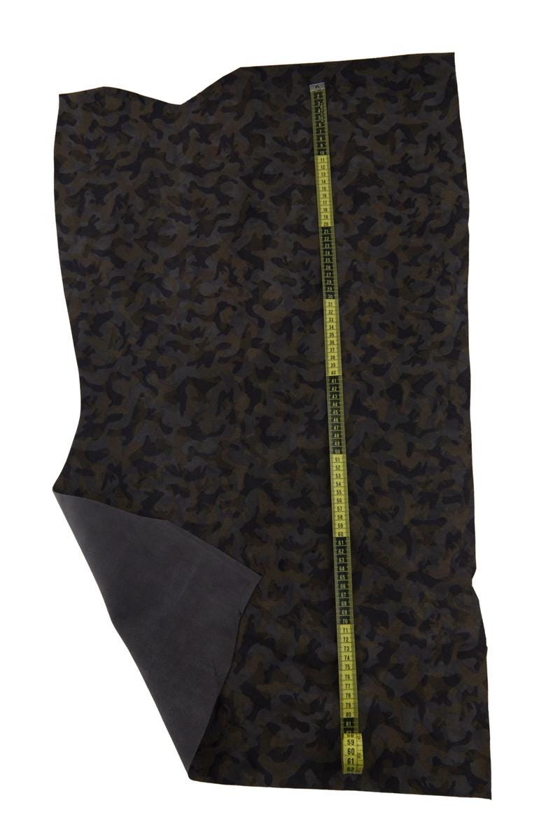 CAMOUFLAGE leather hide, camo print leather skin tone on tone, military pattern elegant, 1.2 - 1.3 mm B17320-MT(ST) LaGarzarara