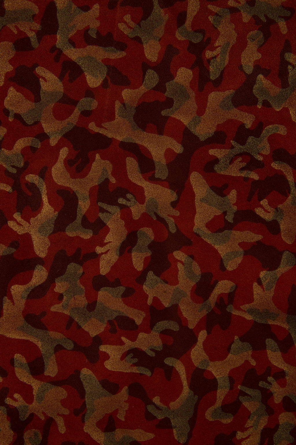 CAMO Leather hide, textured leather skin, bronze brown military print on rust suede split calfskin camouflage B17319-MT(ST) La Garzarara