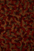 CAMO Leather hide, textured leather skin, bronze brown military print on rust suede split calfskin camouflage B17319-MT(ST) La Garzarara