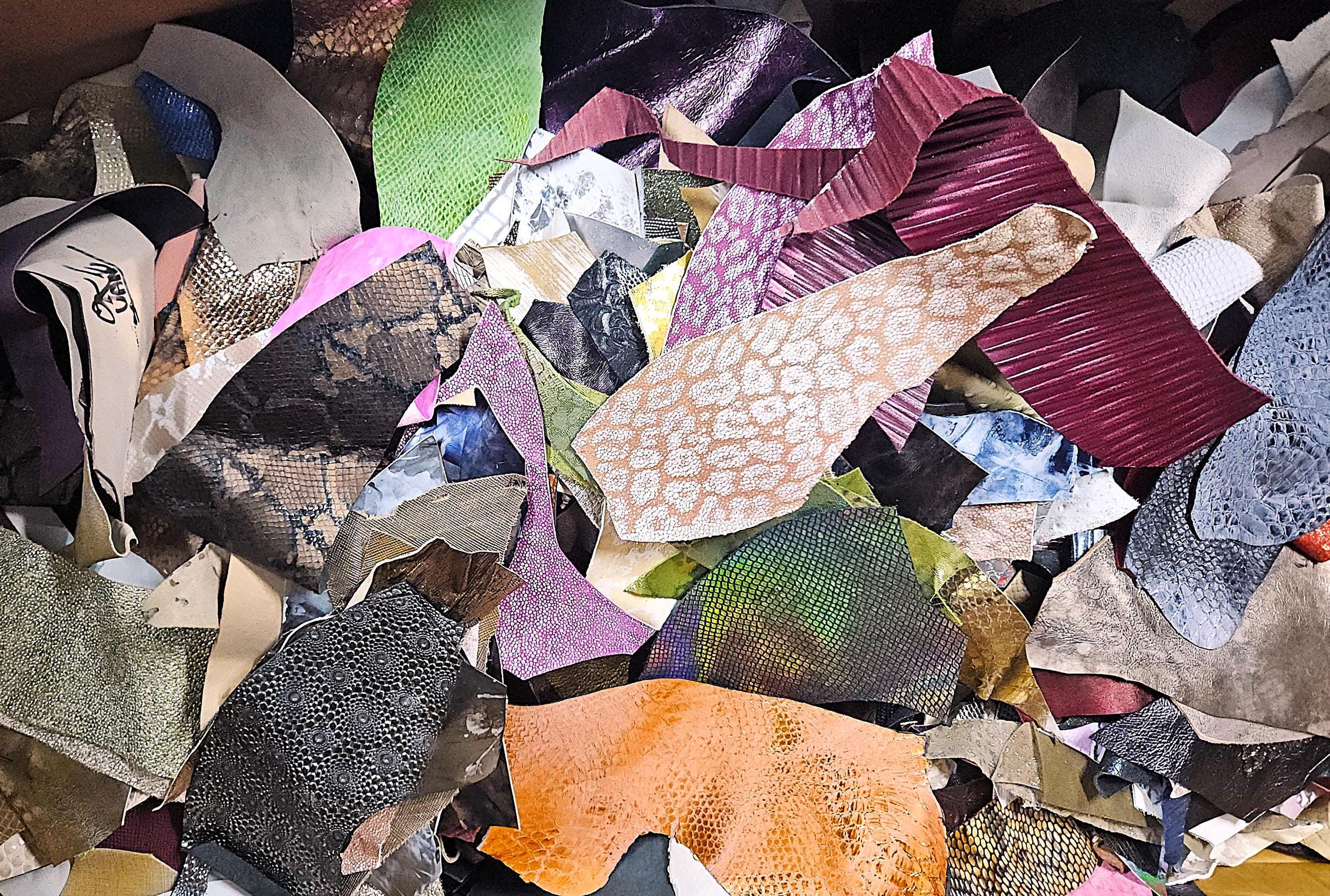 Small Leather Scraps, Mini Craft Offcuts, Assorted Colors Textures and Finishes for Earrings Jewelry and 2x4"/5x10 cm minimum measures RT87
