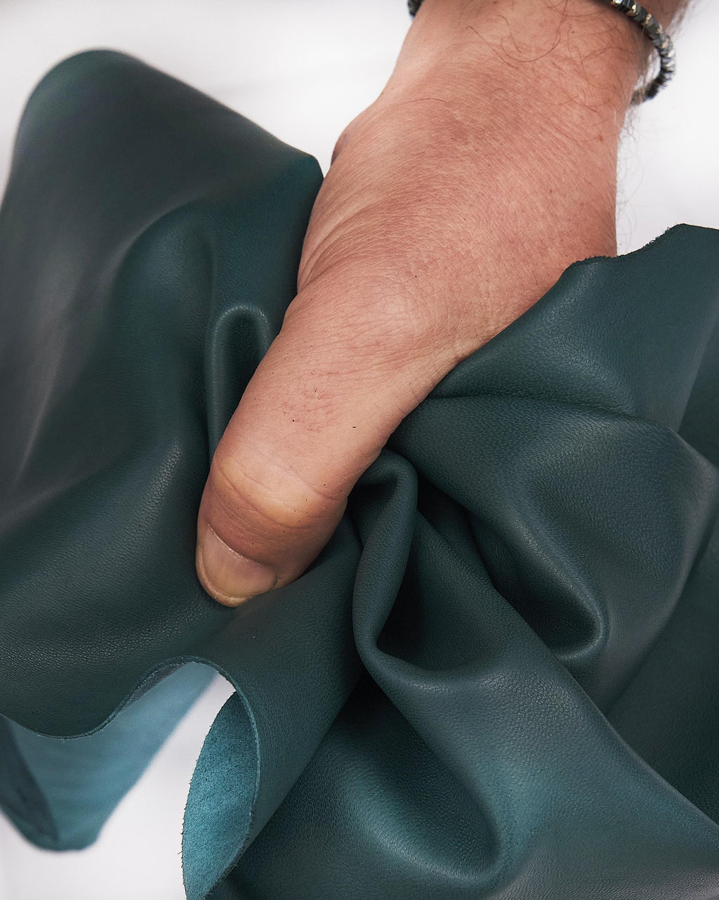 Petroleum green Ultra Soft Lambskin Leather Hide, Nappa Garment sheepskin, very thin skin B17590-TU La Garzarara