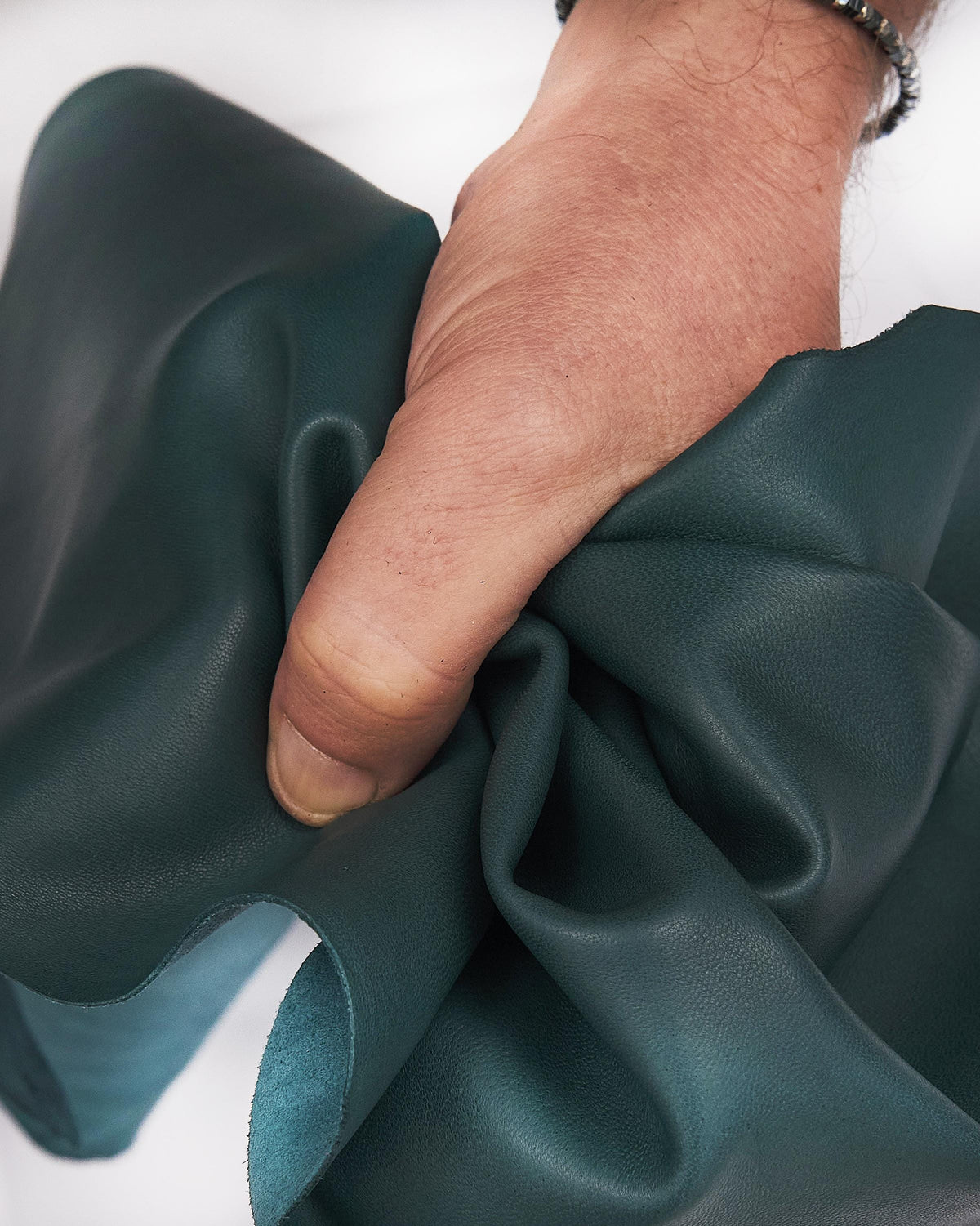 Petroleum green Ultra Soft Lambskin Leather Hide, Nappa Garment sheepskin, very thin skin B17590-TU La Garzarara