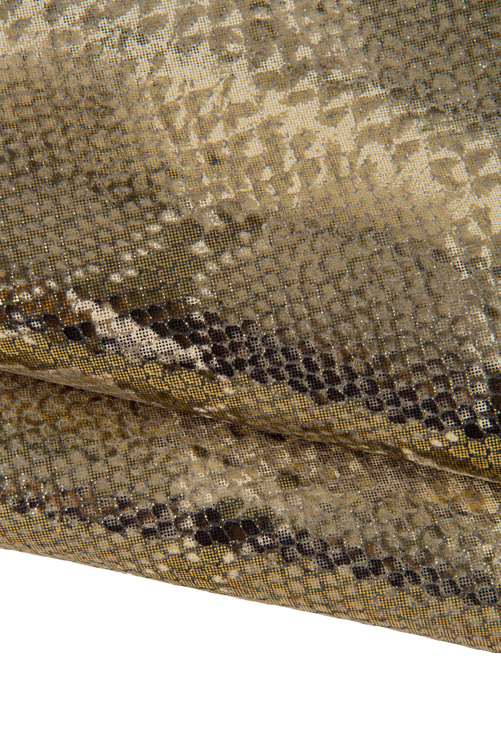 Animal print leather hide beige taupe gold tone, reptile embossed skin luxury neutral full hide set B17518-MT(ST) La Garzarara
