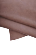 PULL UP leather hide, brown sporty cowhide with light natural grain, WAXY semi glossy soft calfskin 1.0 - 1.2 mm B16517-vt La Garzarara