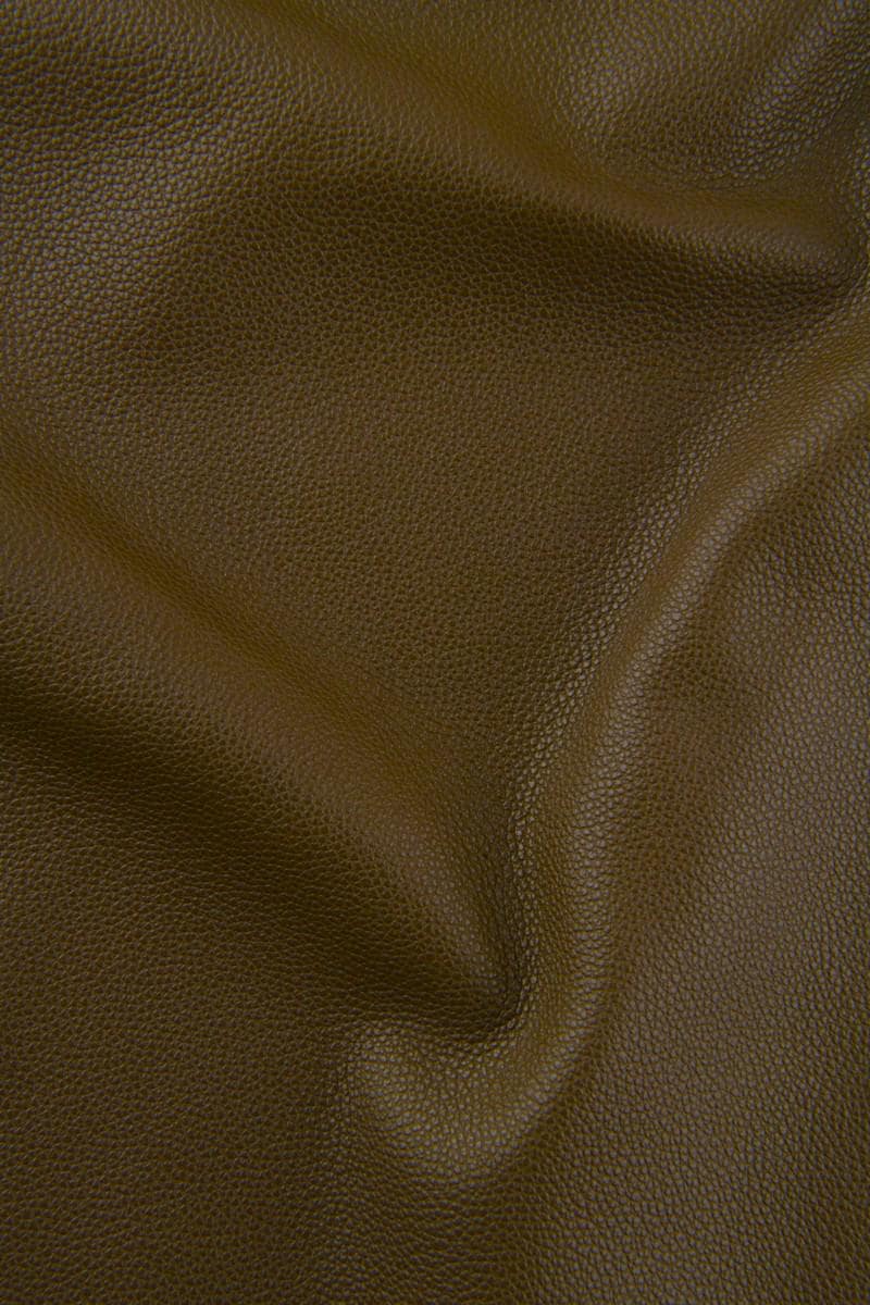 Soft brown pebbled cowhide leather SKIN hide, semi glossy calf leather for bags and accessories, B17304-TU La Garzarara