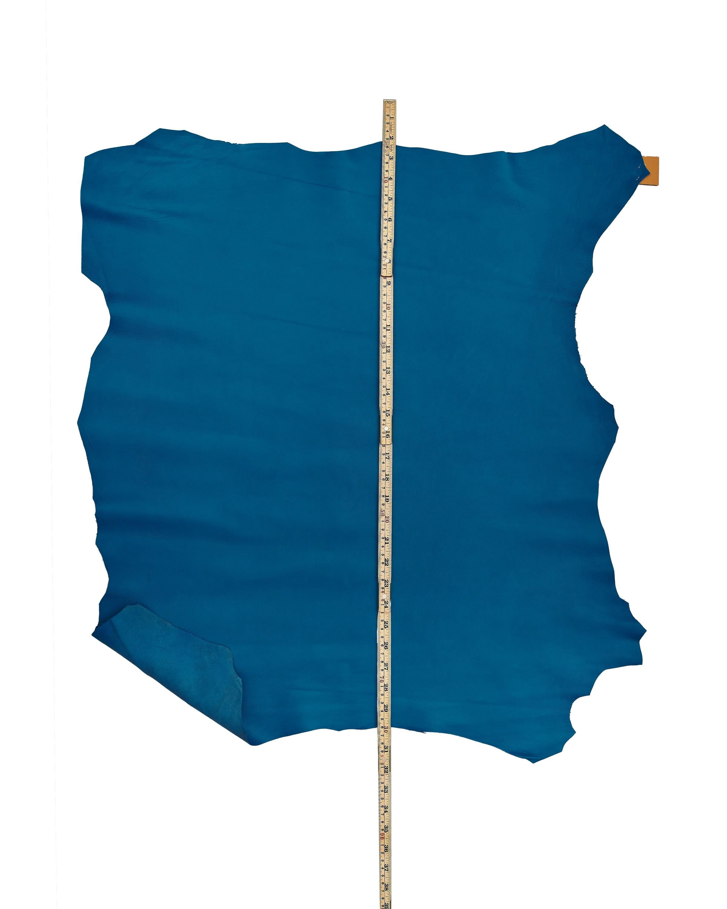 Light blue thin NAPPA leather hide, smooth soft lambskin for garments and hobbyists B17606-TU La Garzarara