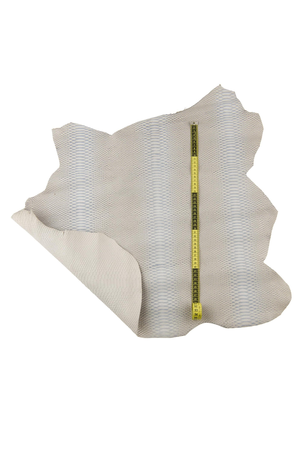 Grey REPTILE embossed leather skin, semi glossy python snake printed goatskin, gray animal pattern on soft hide B17481-ST La Garzarara
