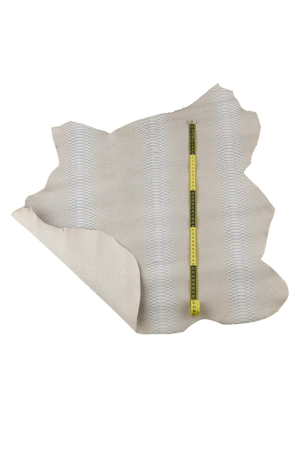 Grey REPTILE embossed leather skin, semi glossy python snake printed goatskin, gray animal pattern on soft hide B17481-ST La Garzarara