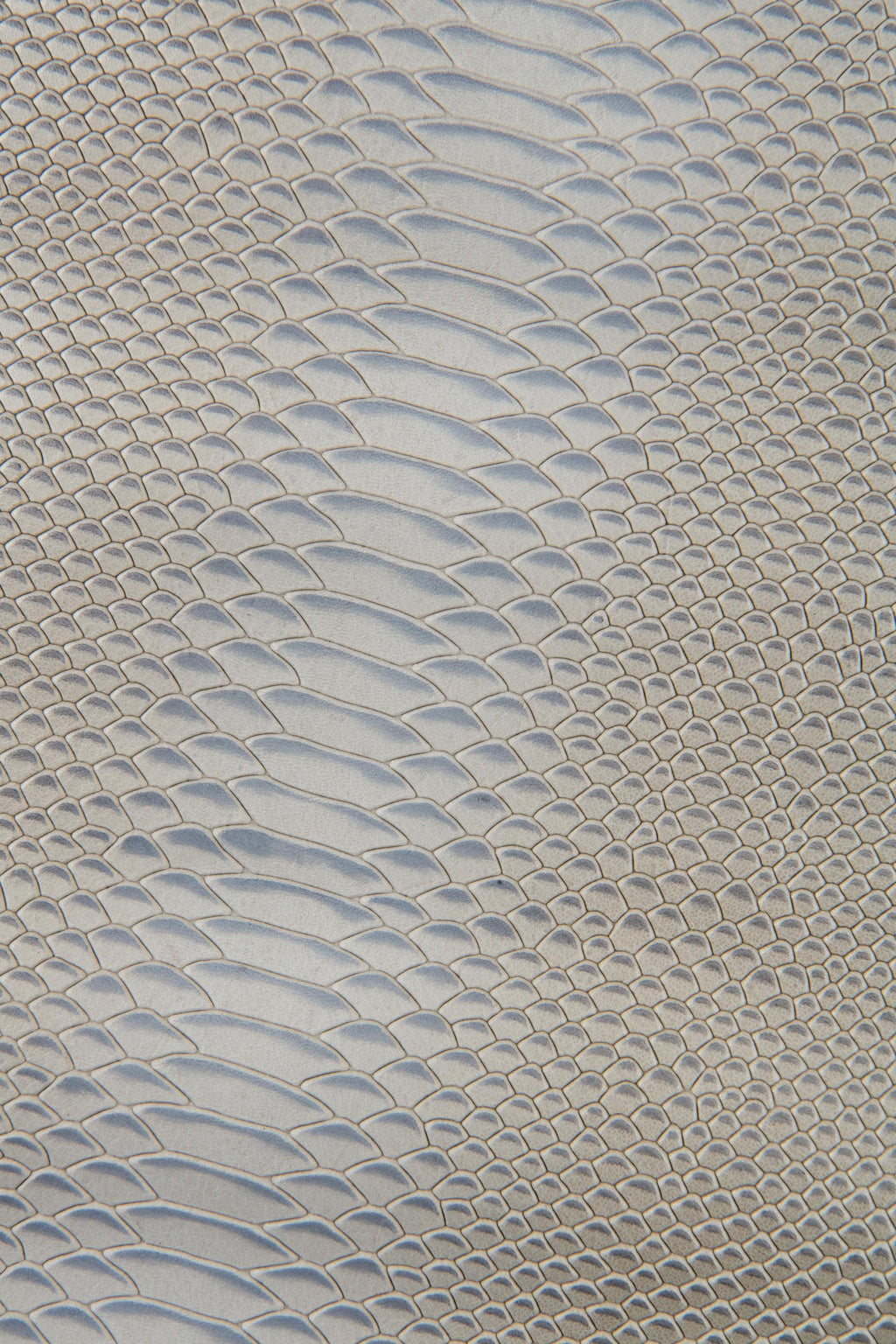 Grey REPTILE embossed leather skin, semi glossy python snake printed goatskin, gray animal pattern on soft hide B17481-ST La Garzarara