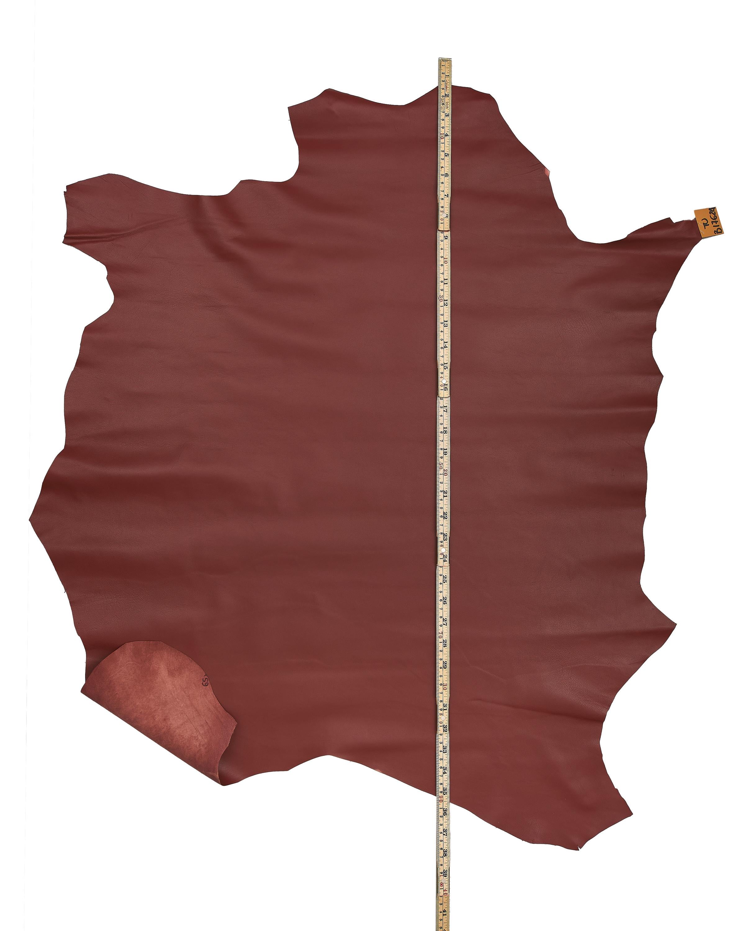 Dark red super soft leather skin, smooth supple lambskin NAPPA, silky sheepskin for garments B17624-TU La Garzarara