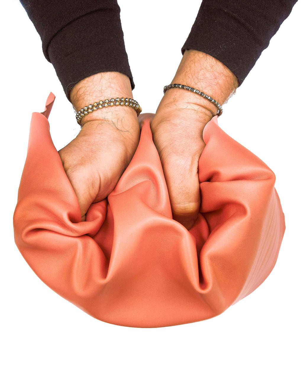 Thin leather skin, Salmon pink lambskin , very soft lamb for garments, in bundles or single hides B17593-TU La Garzarara