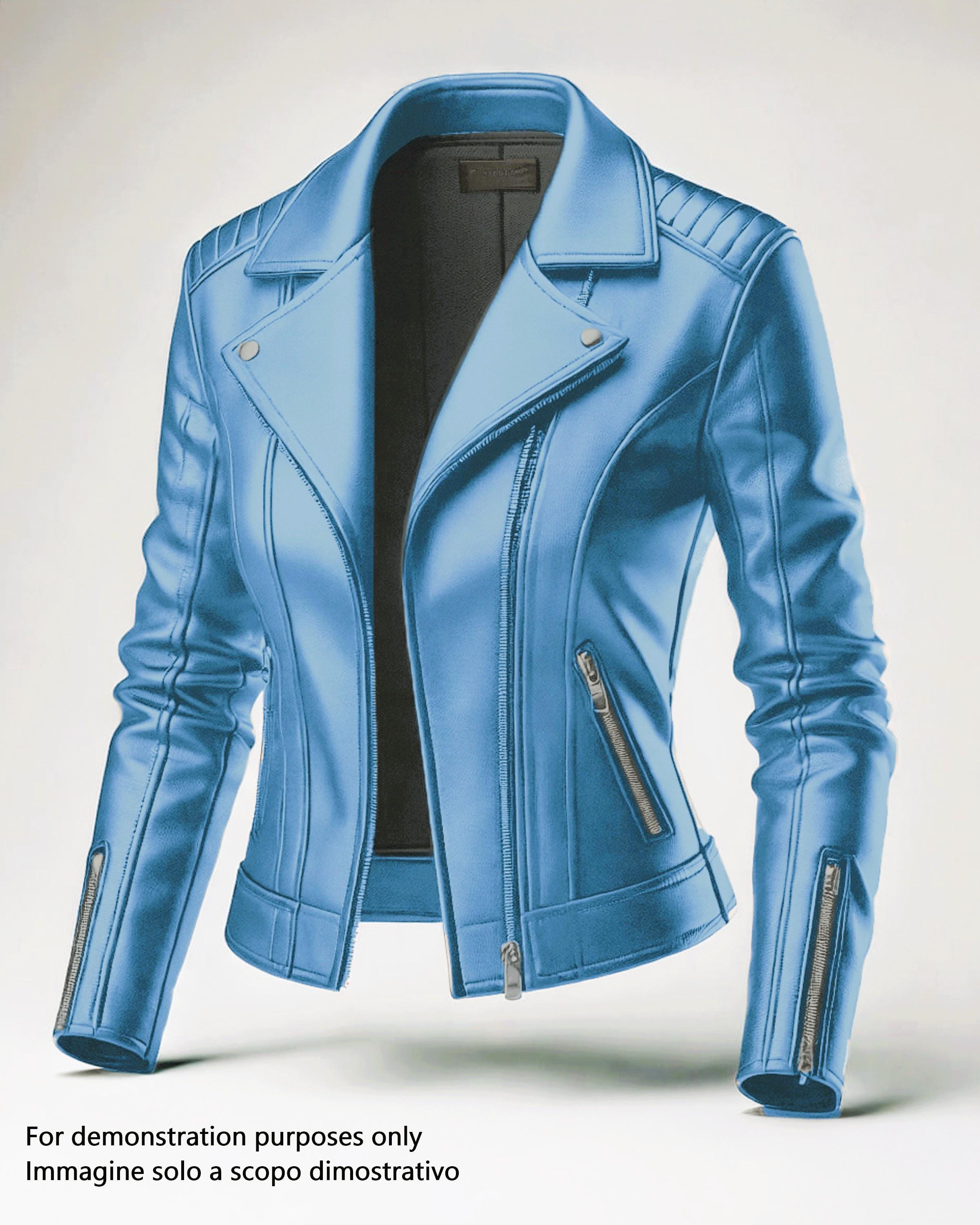 Azure lamb leather skin, super soft lambskin hide, light blue sheepskin for garments and crafting, matt, 0.7 - 0.8 mm B17589-TU La Garzarara